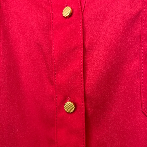 Chico’s | NWT Red Textured Gold Button Down Charmeuse Chic Blouse - Picture 8 of 16
